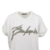 Short Sleeve Crystal Signature Cotton T-Shirt - White