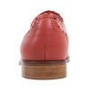 Leather Scalloped Edges Oxford Shoes - Coral