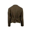Plaid Wool Button Up Sport Coat - Brown