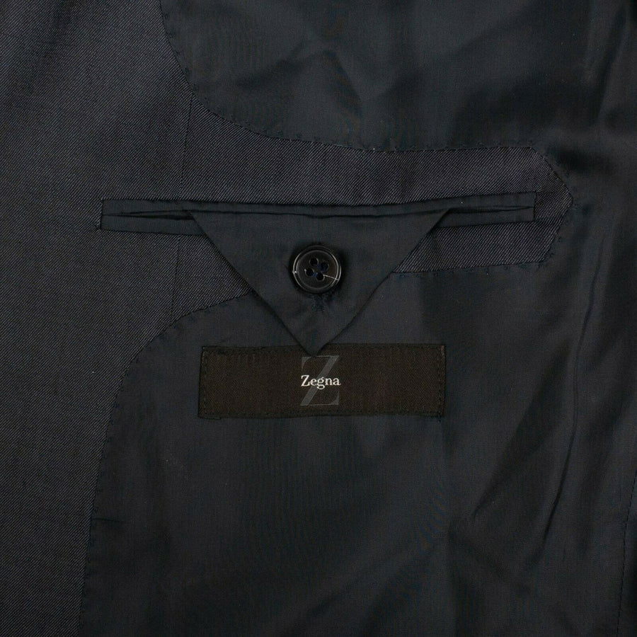 Wool Blend Two Button Suit - Blue