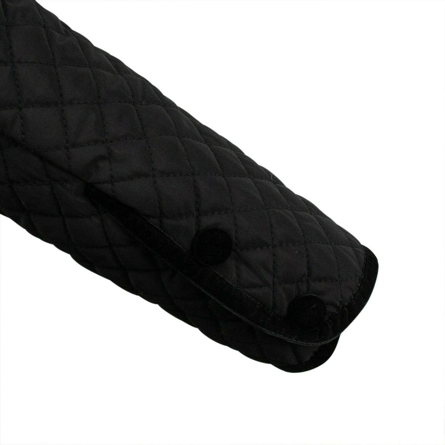 Diamond Quilted Short Flare Jacket - Black
