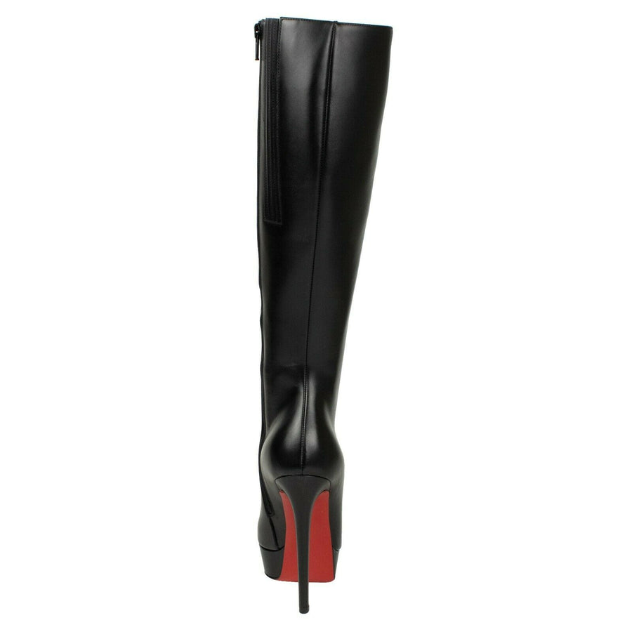 Bianca Leather 140mm Knee Boots - Black