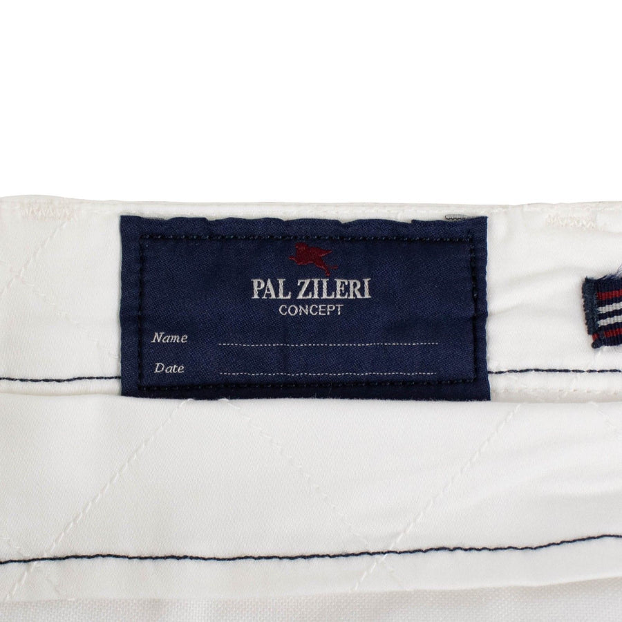 White Cotton Blend Pants