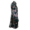 Floral And Owl Print Trench Coat - Navy