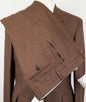 Wool Blend 3 Roll 2 Button Suit - Brown