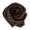 Luxurious Men's Brown Checked 100% Wool Scarf