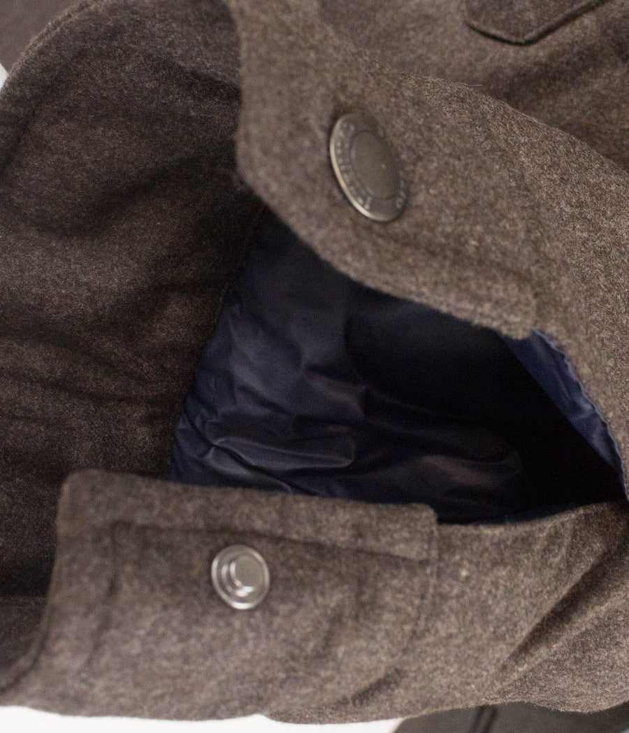 Cashmere Blend Puffer Jacket - Brown