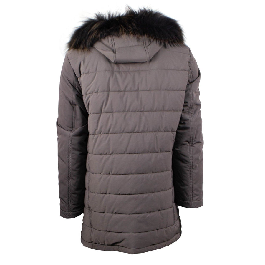Brown Quilted Parka Coat