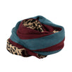 Blue And Burgundy/Animal Print Scarf