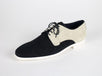 Suede Leather Bi-Color Oxfords - Cream / Black
