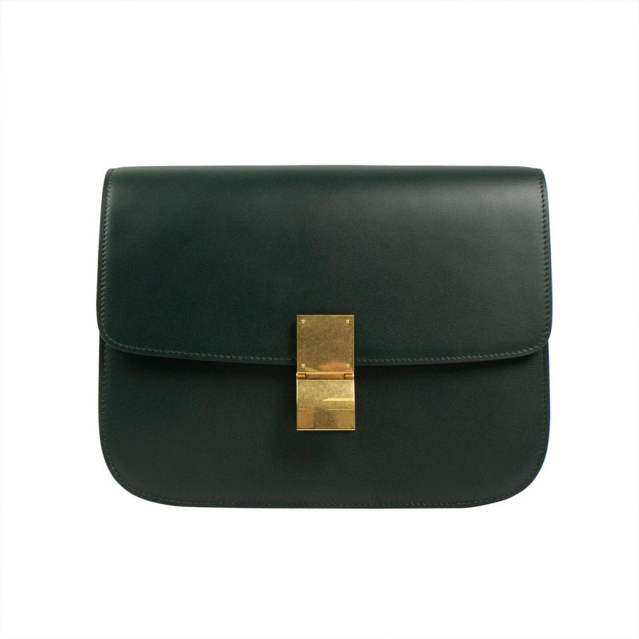 Medium Classic Calfskin Bag In Box Shoulder Bag - Amazone Green