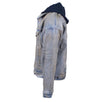 Mechanic Wash Denim Trucker Detachable Hood Jacket - Faded Denim