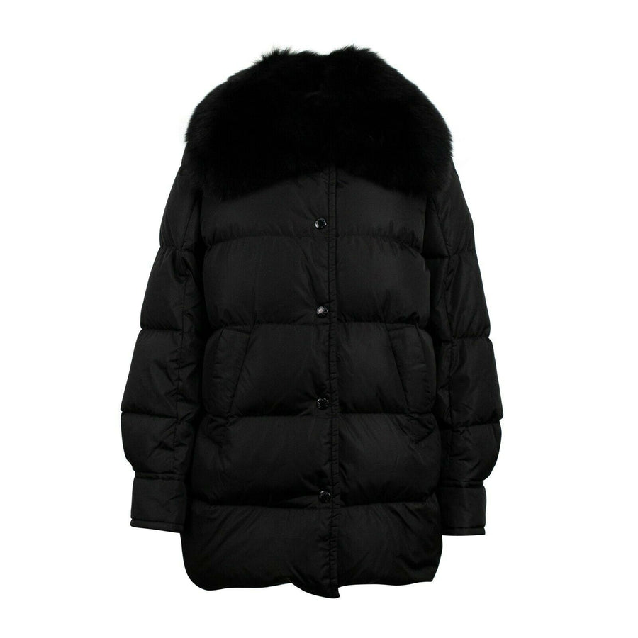 'Mesange' Down Filled Quilted Puffer Coat - Black