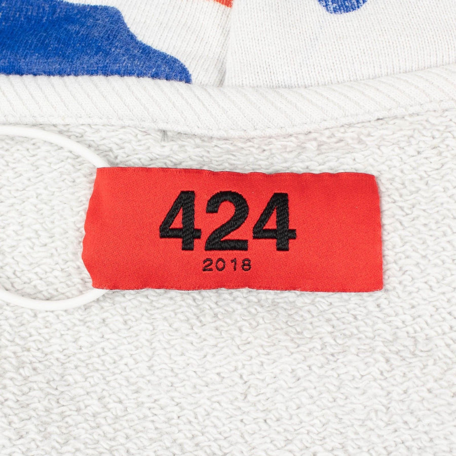 Camo Hoodie Sweatshirt - White / Red / Blue