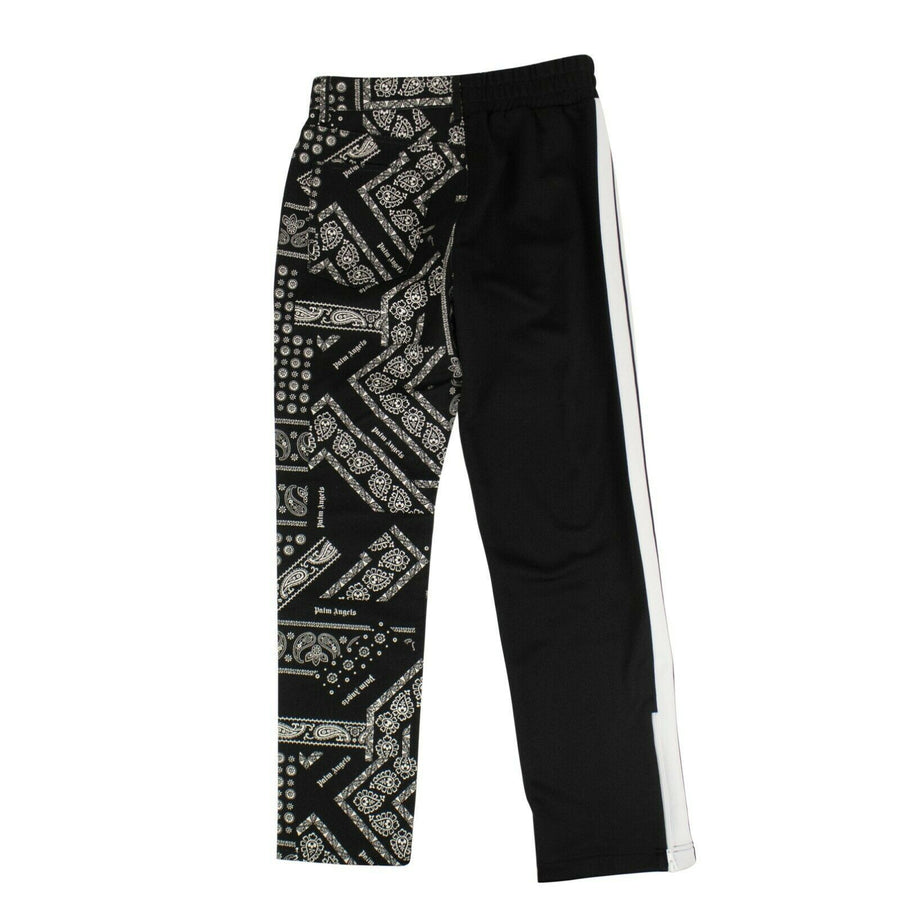 Split Bandana Denim Classic Track Pants - Black