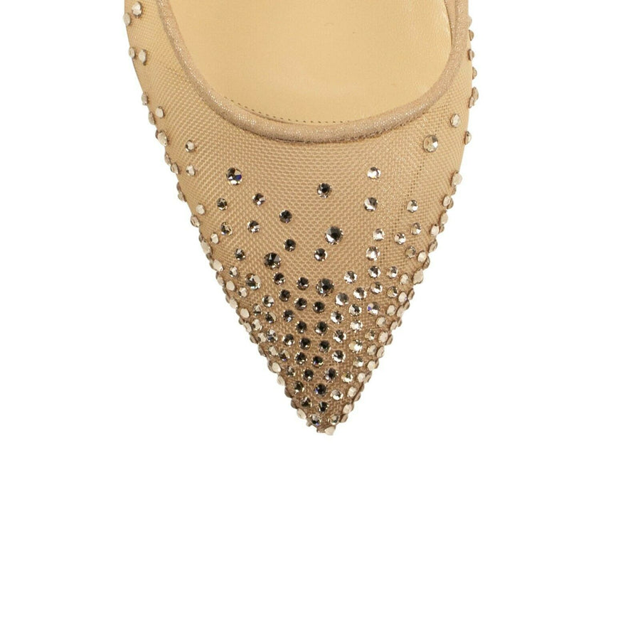 Follies Strass 70mm Mesh Pumps - Shimmery Gold