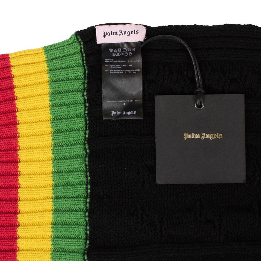 Black Cable Knit Tennis Scarf