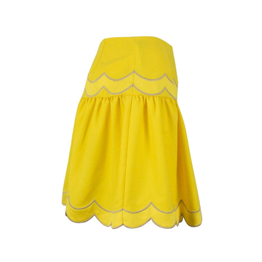 Scalloped Bottom Mini Skirt - Yellow
