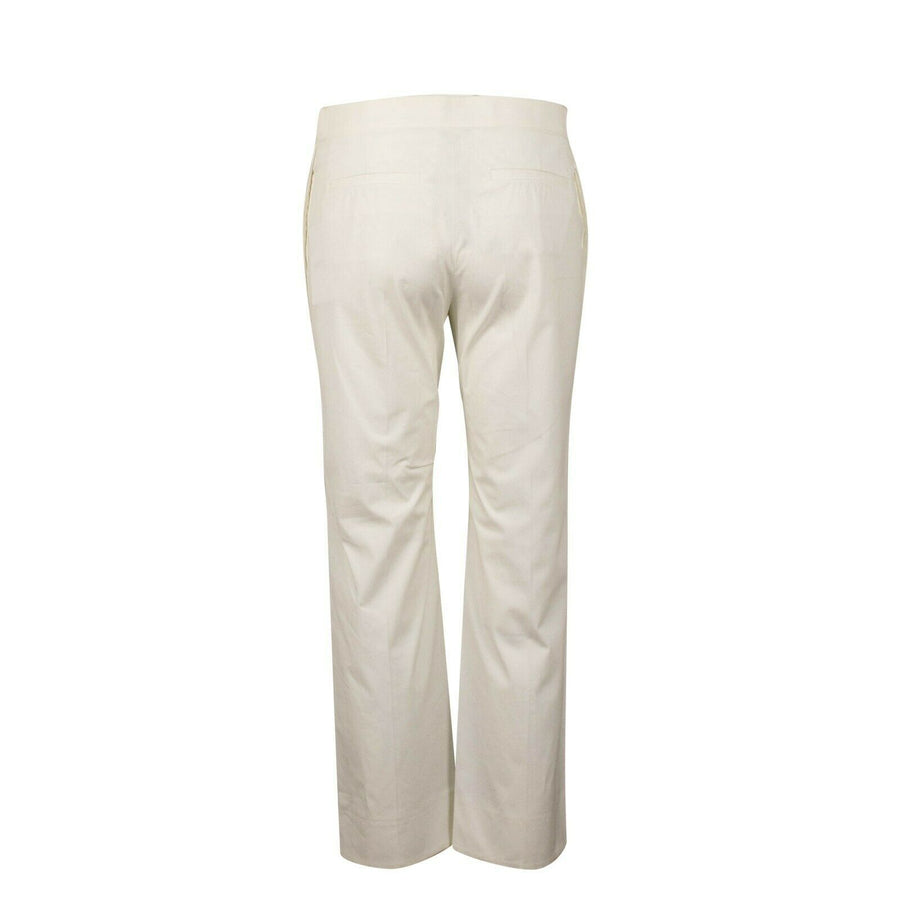 Cropped Cotton Blend Pants - Ivory