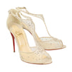 Patinana Strass Studded Mesh Sandal Pumps - Beige