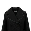 Diamond Quilted Long Coat - Black
