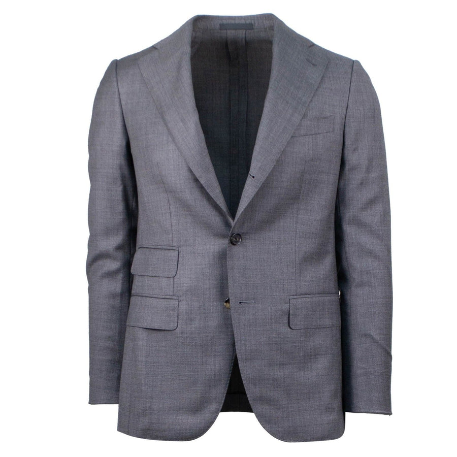 Drop 8 Wool Three Roll Two Button Suit - Gray