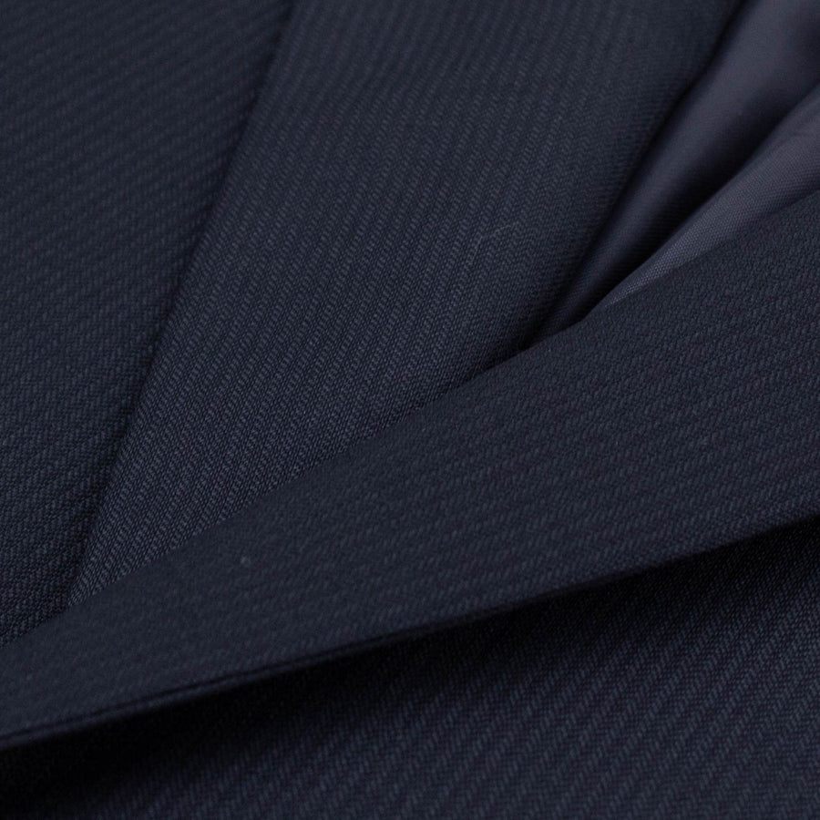Drop 4 Shadow Striped Wool Two Button Suit - Navy