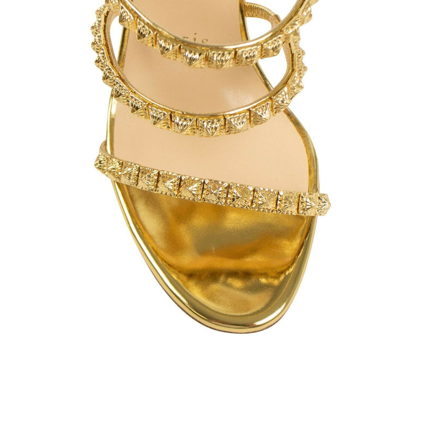 Forever Girl Studded Strappy 100mm Sandal Pumps - Gold