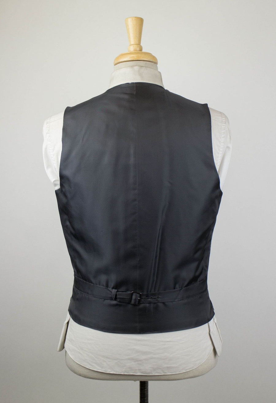 Drop 7 Windowpane Check Wool 3/2 Button 3 Piece Suit - Gray