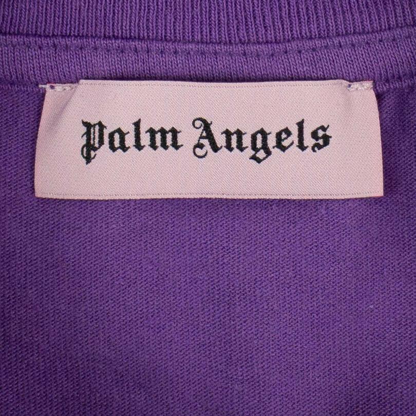 Cotton Loose Logo Over Short Sleeve T-Shirt - Purple