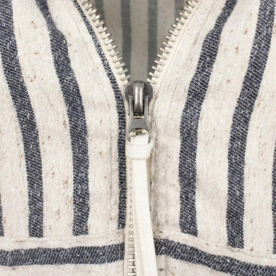 Striped Blanket Baja Studio Hoodie - Cream / Navy