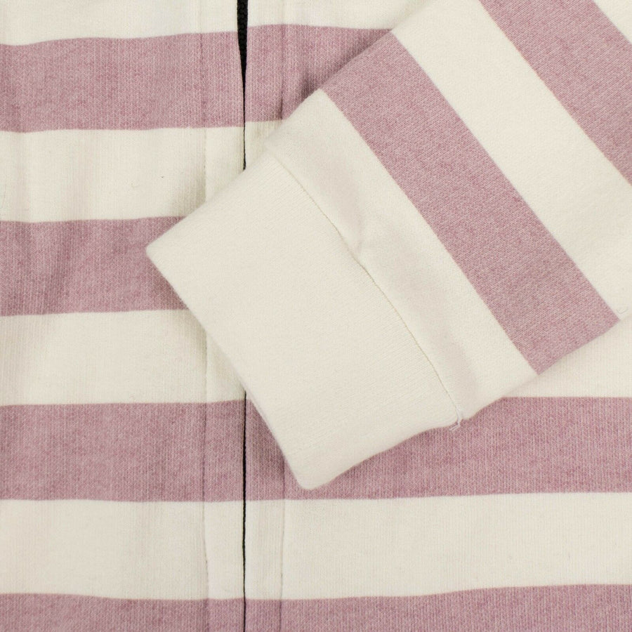 Striped 'Marina' Zip-Up Sweater - Pink And White