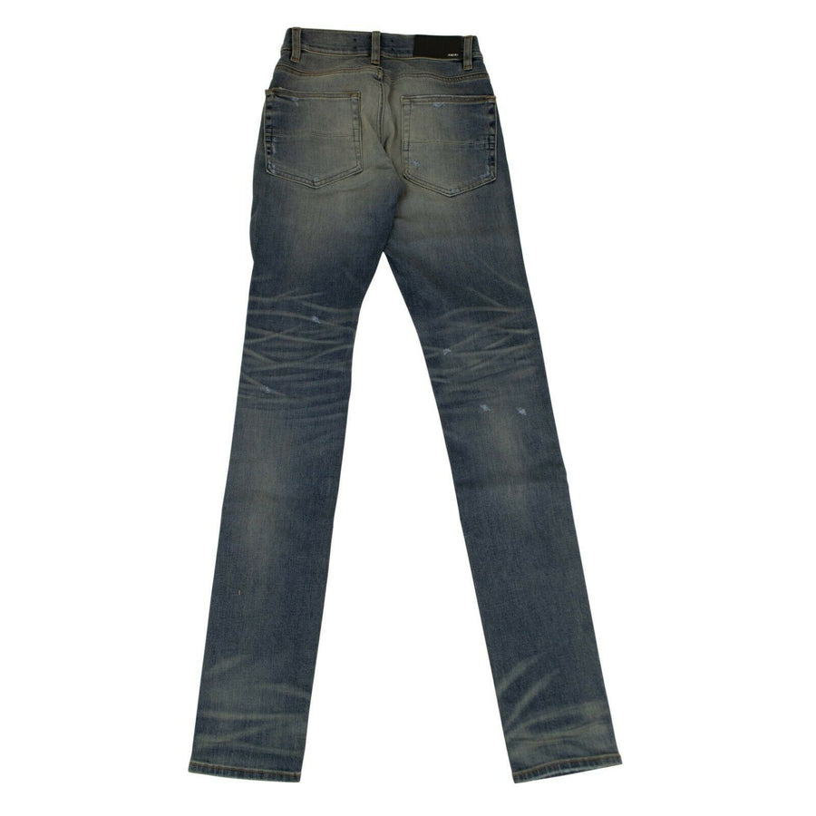 Faded Denim Skinny Stack Jeans - Dark Blue