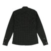 Cotton Polka Dot Logo Patch Button Shirt - Black