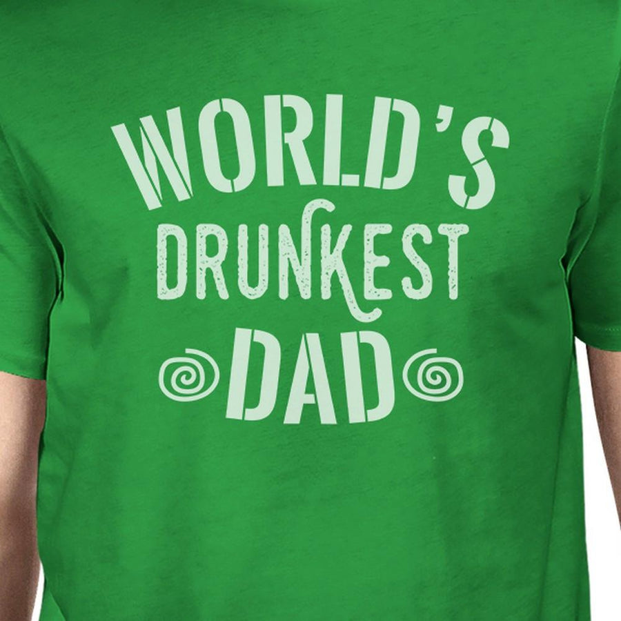 World's Drunkest Dad Men's Green Funny Design Tee For Fathers Day