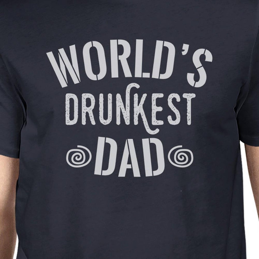 World's Drunkest Dad Men's Navy Round Neck T-Shirt Funny Dad Gifts