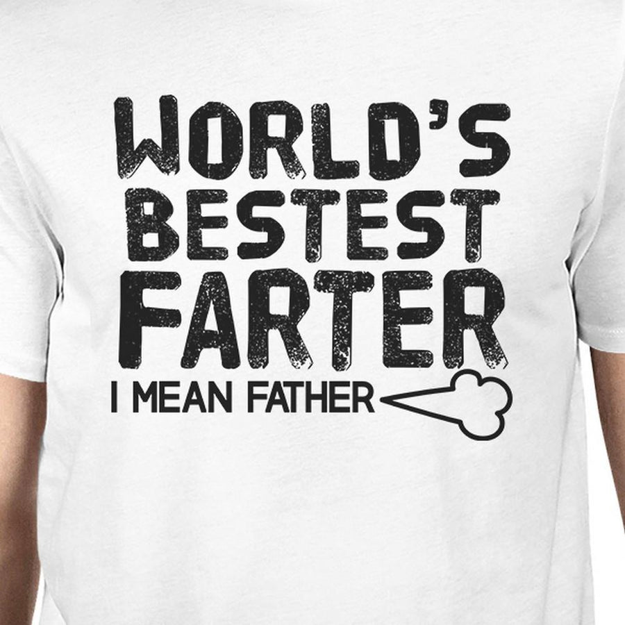 World's Bestest Farter Men's White Funny Short Sleeve Tee For Dad