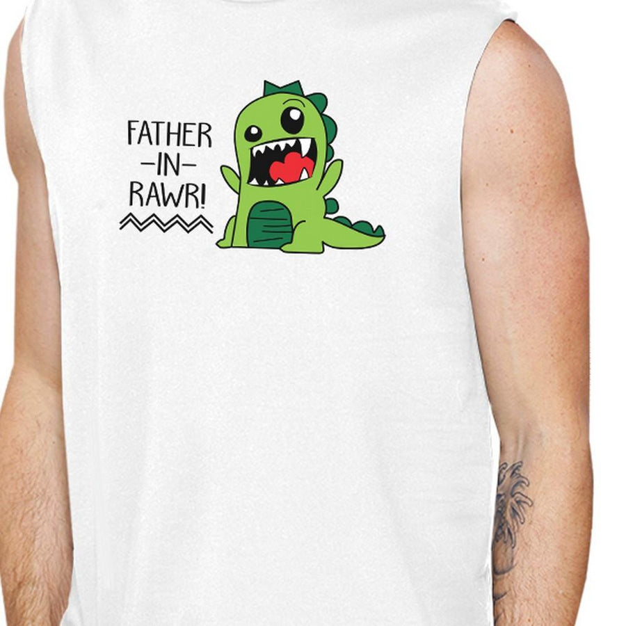 Father-In-Rawr Men's White Muscle Tanks Fathers Day Gift For In Law