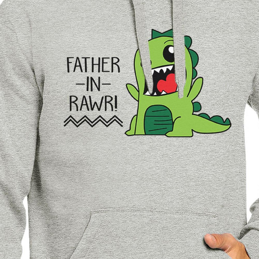 Father-In-Rawr Unisex Grey Hoodie Funny Fathers Day Gift For In Law