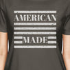 American Made Womens Dark Grey T Shirt Vintage Printing Graphic Tee
