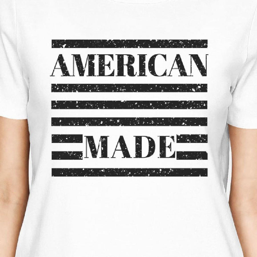 American Made Womens White Fourth Of July Decorative Graphic Shirt