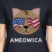 Ameowica Womens Navy Short Sleeve Tee Cute 4th Of July T-Shirt Idea