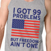 Freedom Ain't One Mens Grey Sleeveless Shirt For Independence Day