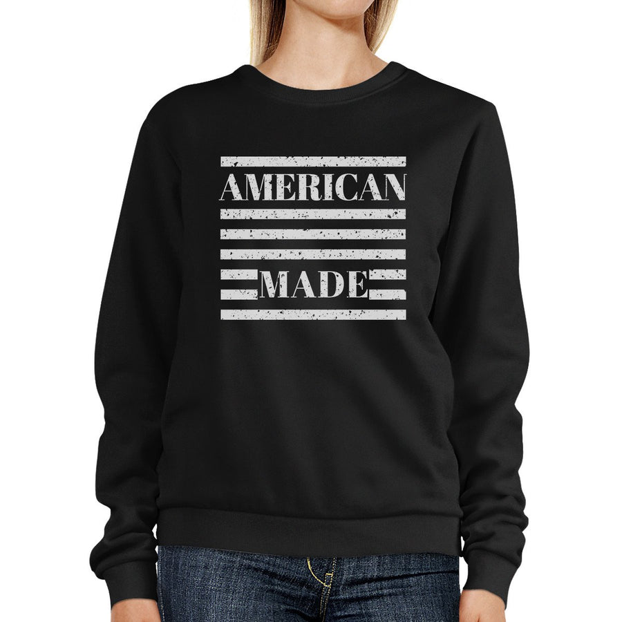 American Made Unisex Black Sweatshirt Unique 4th Of July Design