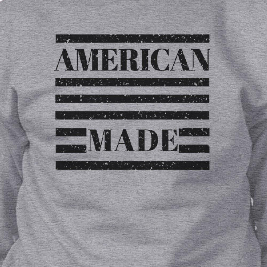 American Made Unisex Grey Graphic Sweatshirt For Fourth Of July