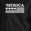 Heart 'Merica Cute American Flag Design Sweatshirt Black Round Neck