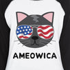 Ameowica Womens Graphic Baseball Shirt Gift For Independence Day