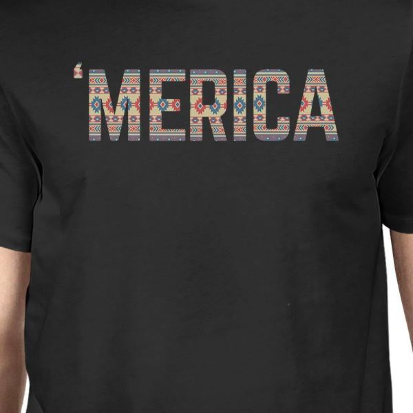Merica Unique 4th Of July Design T-Shirt For Men Tribal Pattern Tee