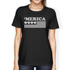 Heart American Flag Womens Cute Graphic Shirt For Independence Day