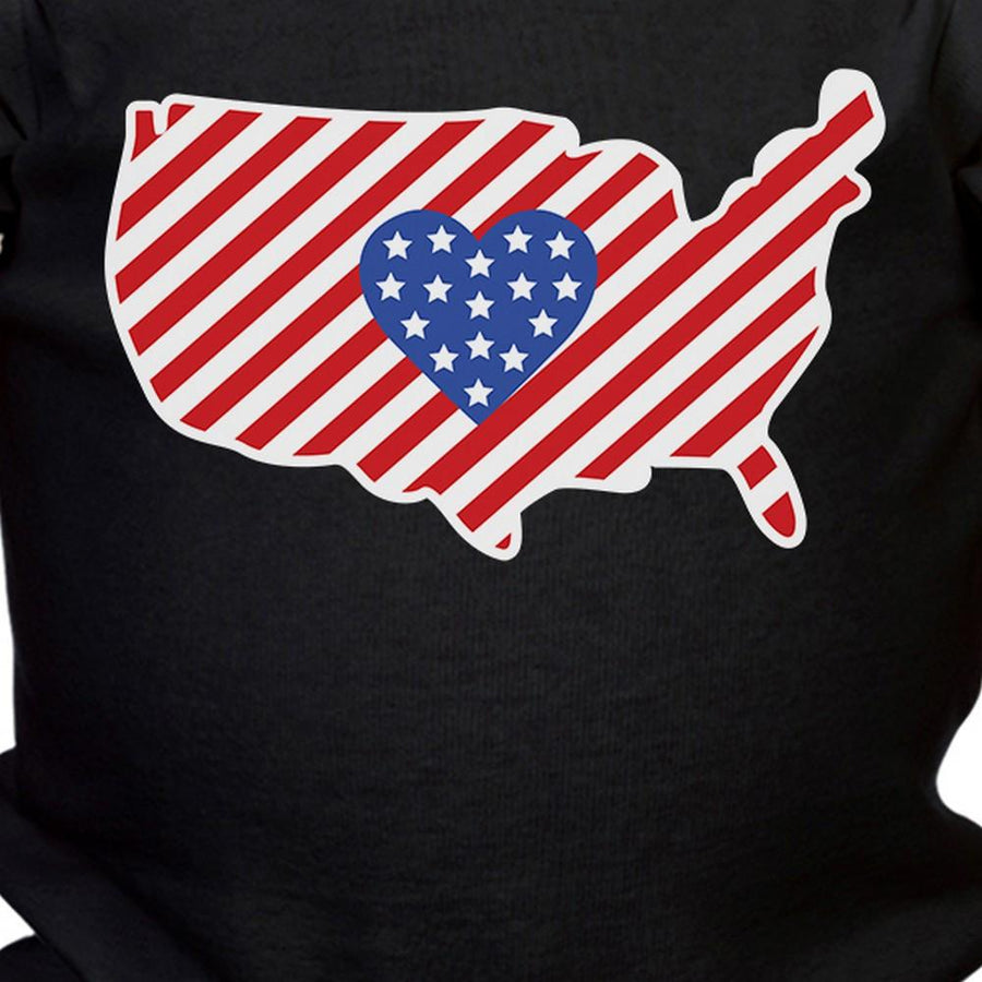 American Flag Pattern USA Map Cute Baby Bodysuit For Baby Shower